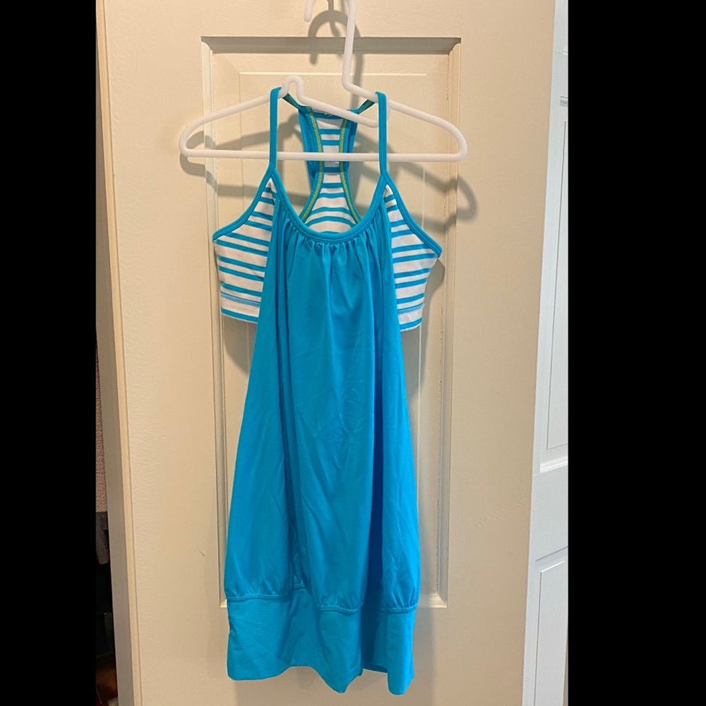 Lululemon No Limits Tank Spry Blue / Twin Stripe Spry Blue Size 4